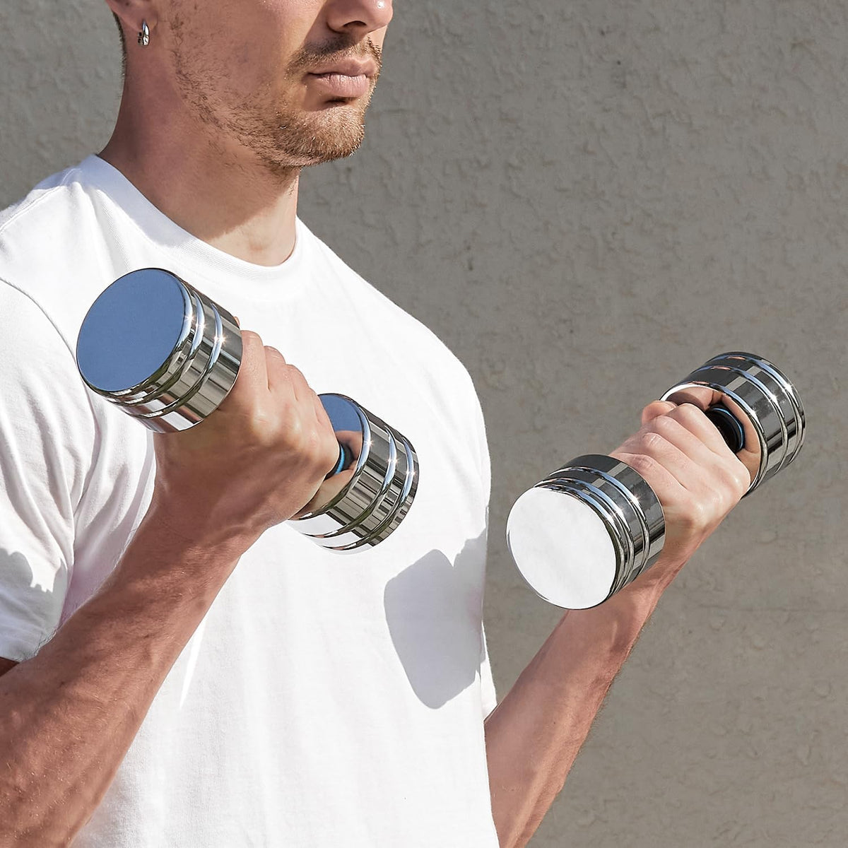 Northdeer Steel Dumbbells Ultracompact & Adjustable Chrome Dumbbell