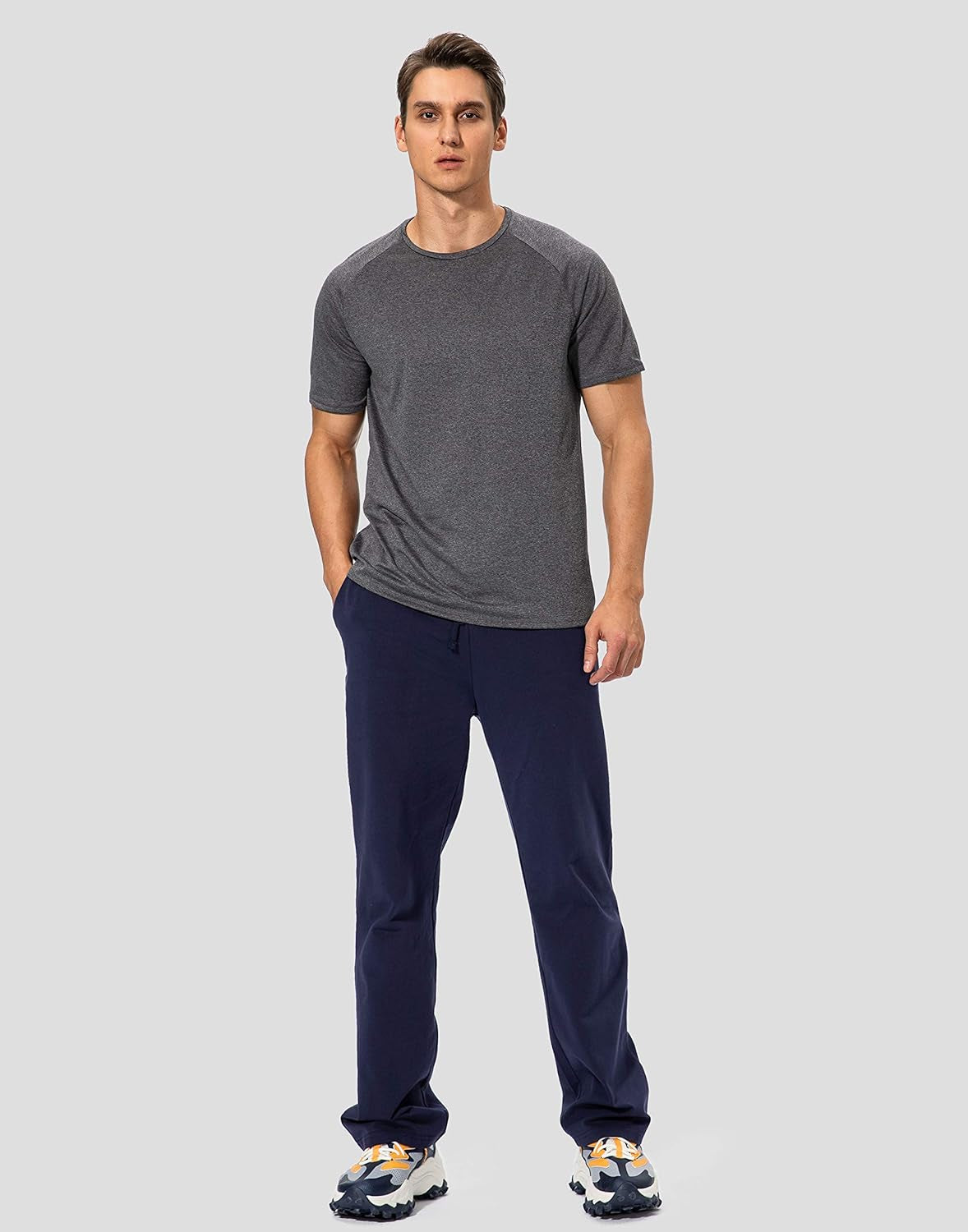Pudolla Men'S Cotton Yoga Sweatpants Athletic Casual Pants with Pockets