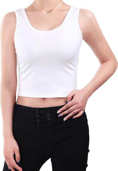 Geyoga 4 Pieces Basic Workout Crop Tank Tops Sleeveless Racerback Sport Tank Top for Women Yoga Running