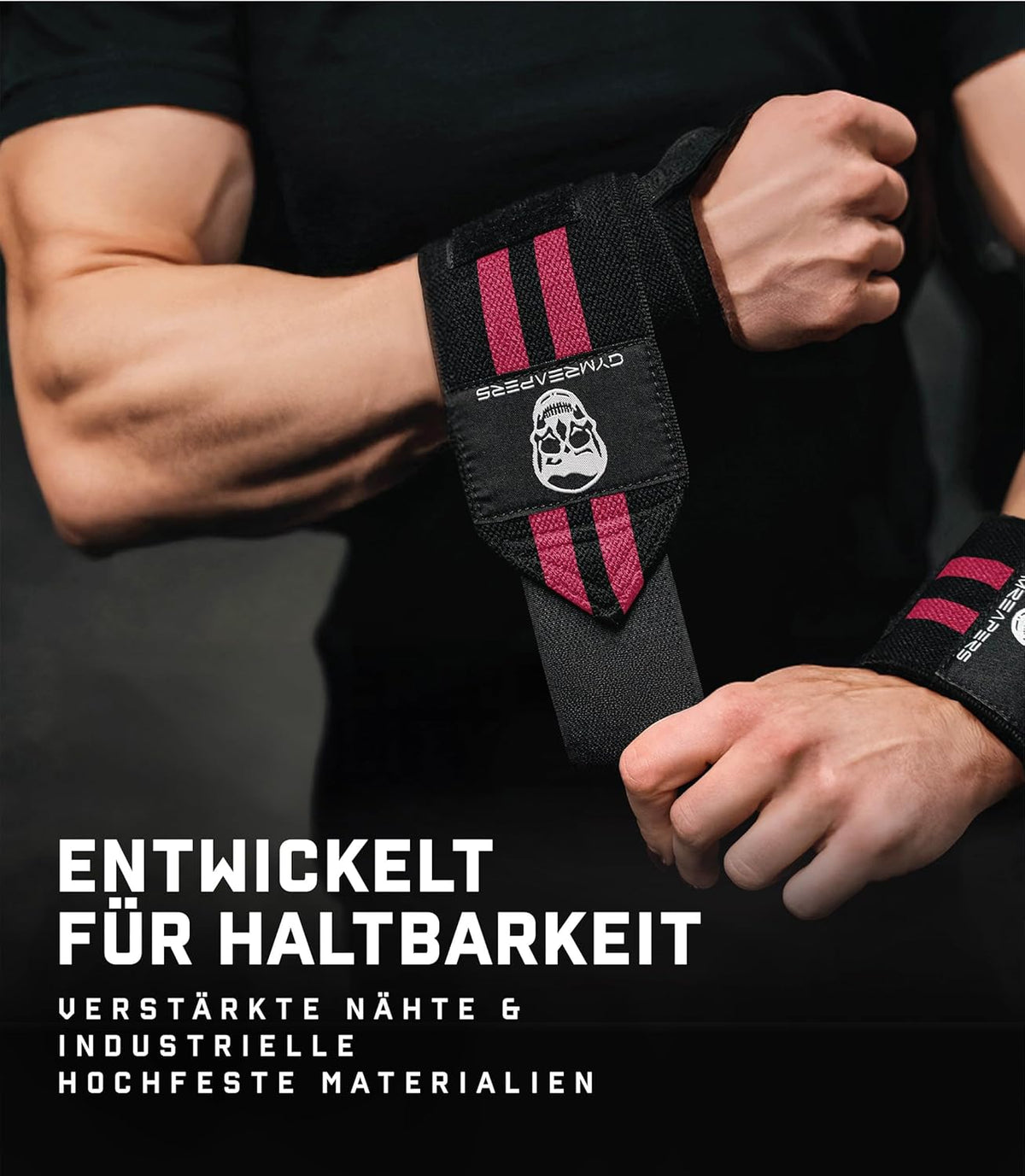 Weightlifting Wrist Wraps (IPF Approved) Professional Quality Wrist Support with Heavy Duty Thumb Loop - Best Wrap for Powerlifting Competition, Strength Training, Bodybuilding