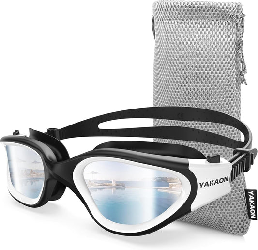 YAKAON Swimming Goggles Adult, Polarized Anti-Fog UV400 No Leak
