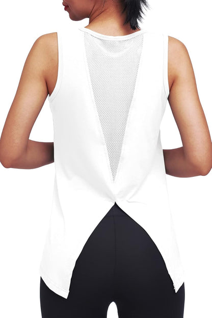 Mippo Workout Tops for Women Yoga Tank Athletic Muscle Shirts Tie Back