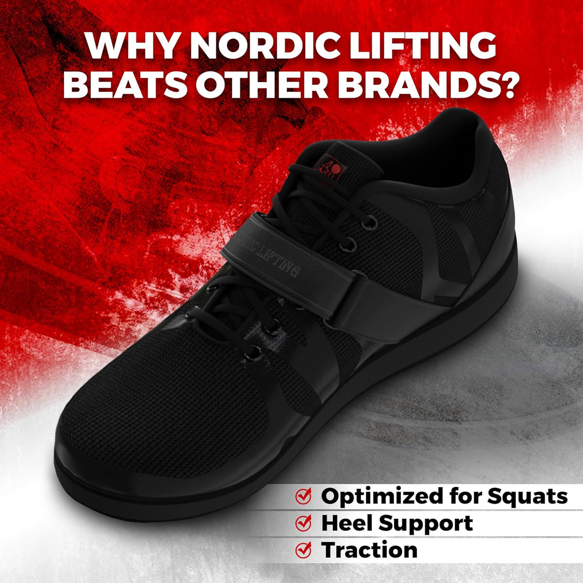 MEGIN Deadlift Shoes - Elevated Heel Gym Footwear for Powerlifting, Weightlifting & Strength Training - Non-Slip Sole Lifting Shoes for Men