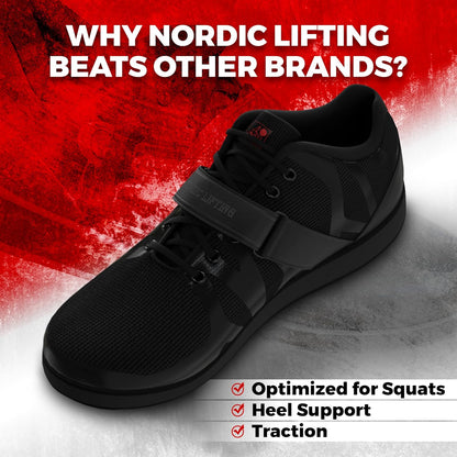MEGIN Deadlift Shoes - Elevated Heel Gym Footwear for Powerlifting, Weightlifting & Strength Training - Non-Slip Sole Lifting Shoes for Men