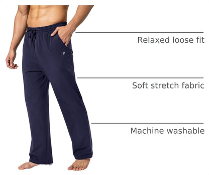 Pudolla Men'S Cotton Yoga Sweatpants Athletic Casual Pants with Pockets