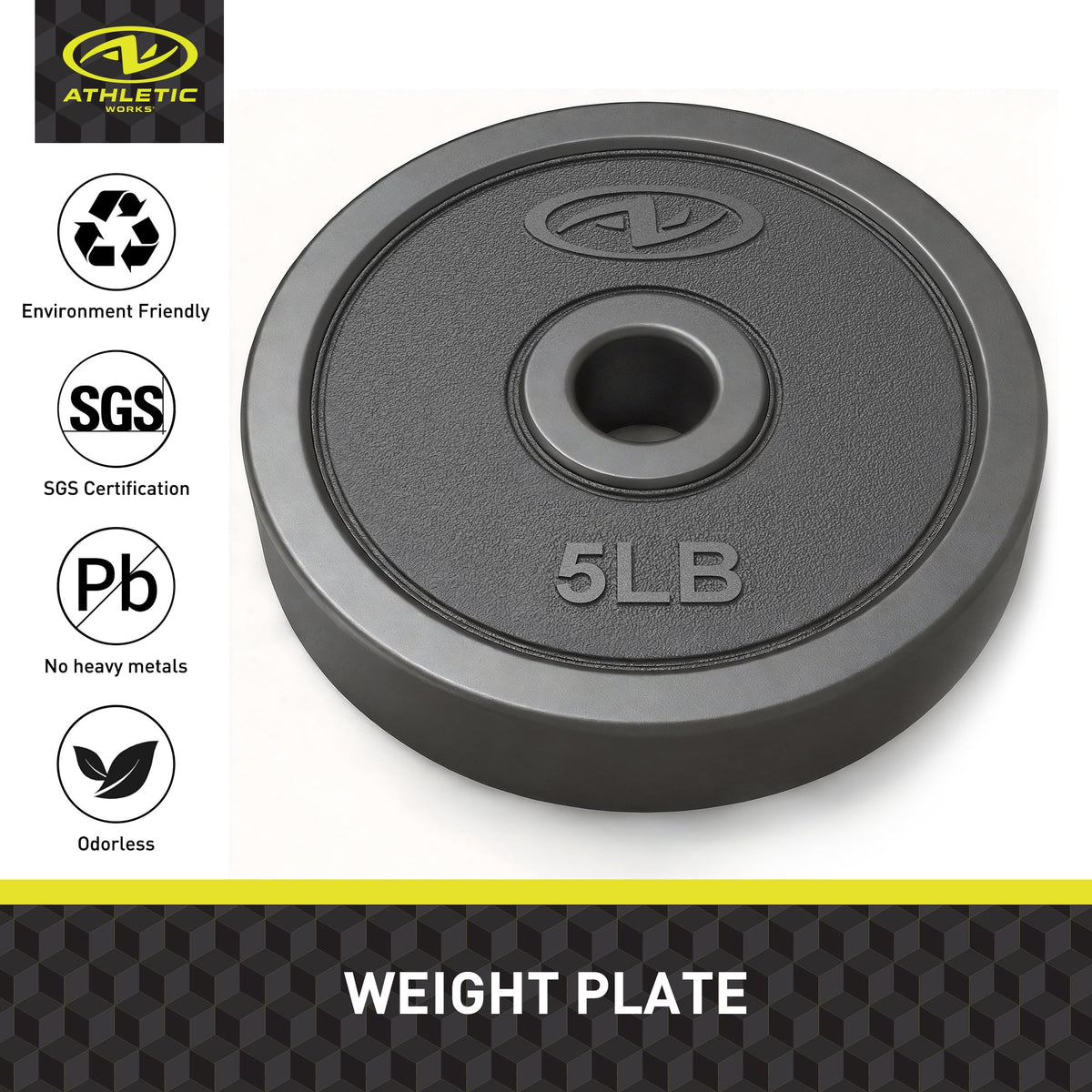 40LB 5 in 1 Adjustable Dumbbell Set , Fitness Exercises for Home Gym, Black, 1-Inch Holes Fit Standard Sized Bar