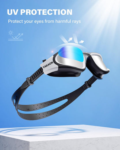 YAKAON Swimming Goggles Adult, Polarized Anti-Fog UV400 No Leak