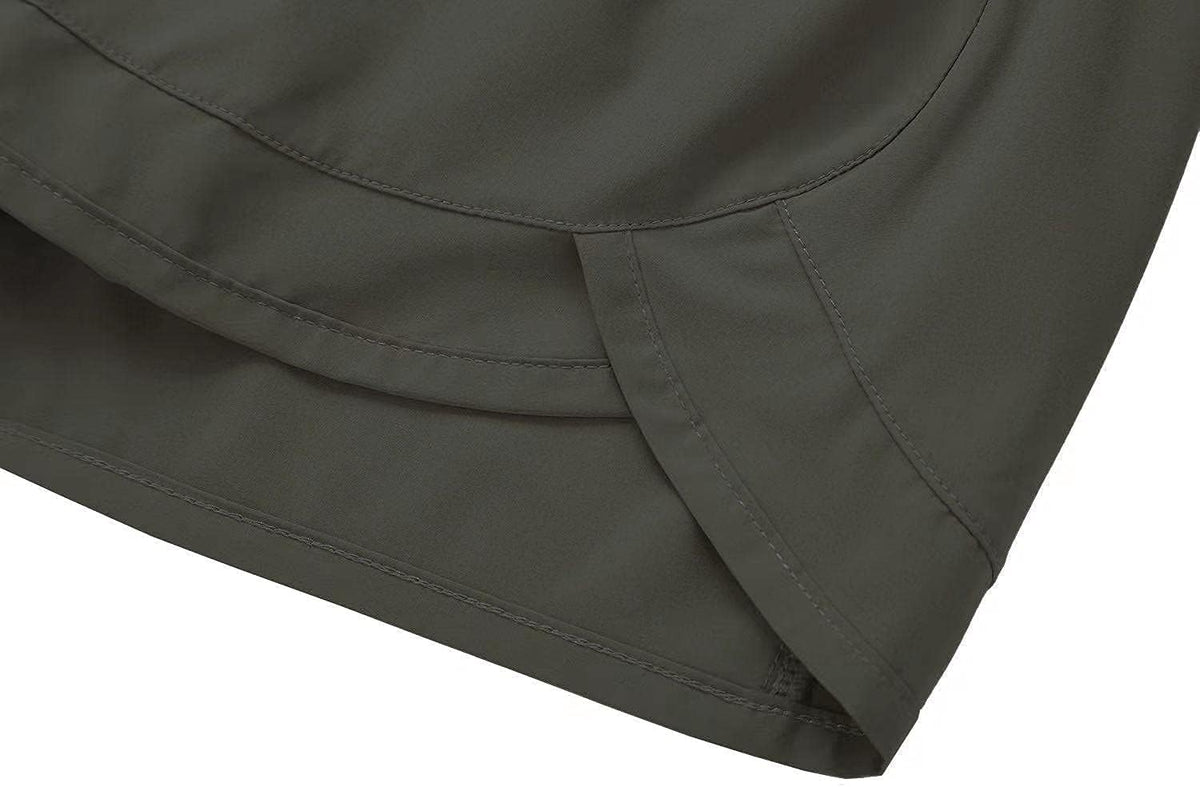 Tough Mode Womens 3" Lightweight Running WOD Volleyball Shorts Workout Mesh Liner Zip Pocket