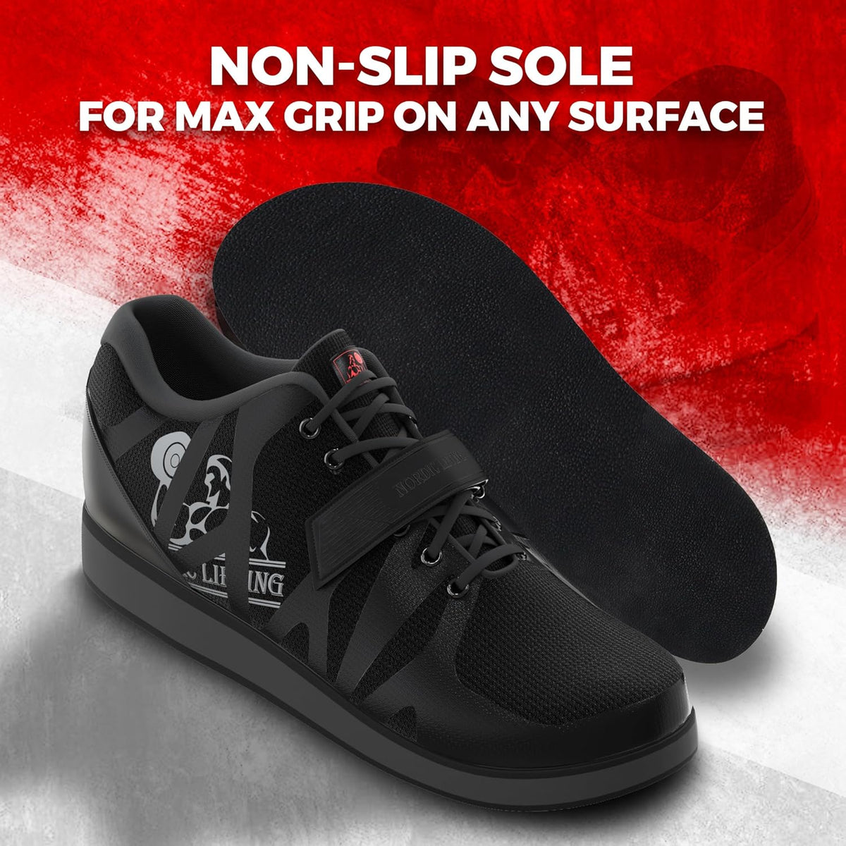 MEGIN Deadlift Shoes - Elevated Heel Gym Footwear for Powerlifting, Weightlifting & Strength Training - Non-Slip Sole Lifting Shoes for Men