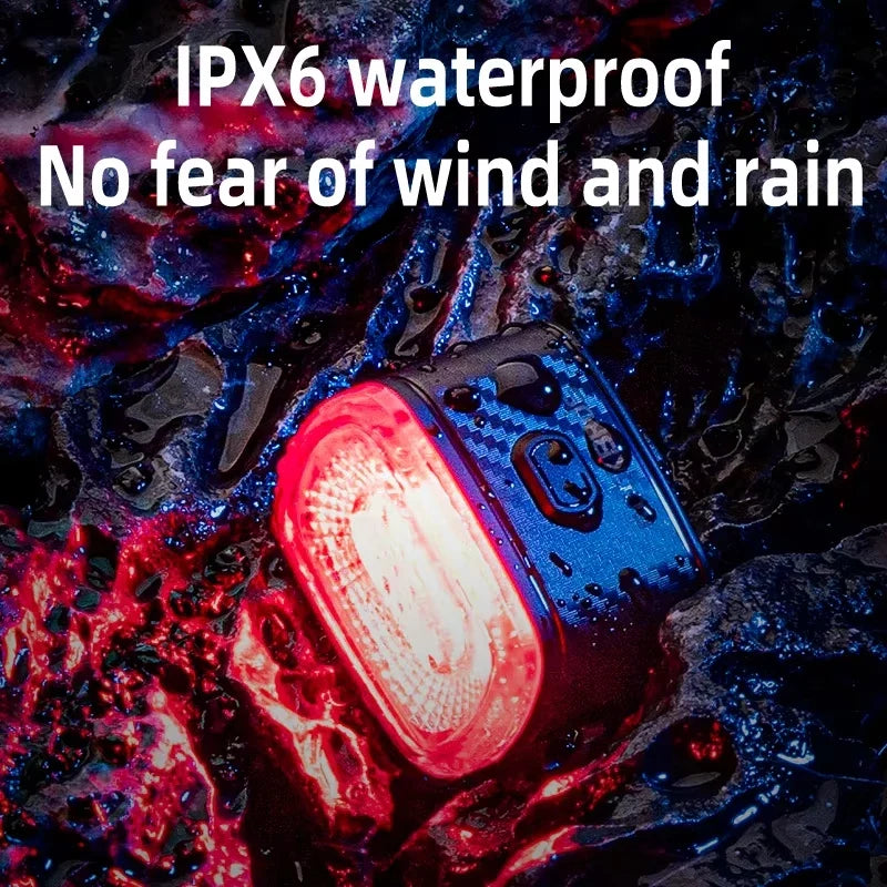 ROCKBROS Local Ship Bicycle Brake Light Ipx6 Taillight Type-C Bike Tail Rear Light Auto LED Riding Warning Safe Cycling Light