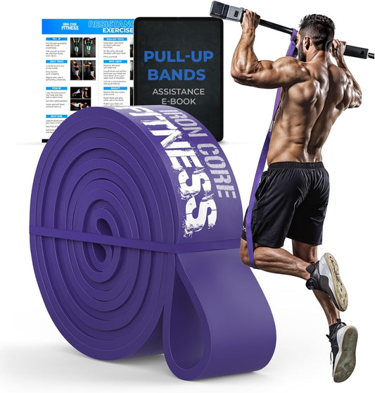 Pull up Assistance Resistance Bands - Long Loop Power Bands for Men and Women - Strength Power Flexibility Training at Home & Gym - Ebooks & Workout Chart Included by Iron Core Fitness