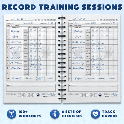 Workout Planner for Daily Fitness Tracking & Goals Setting - A5 Size, 6” X 8”, Charcoal Gray - Men & Women Personal Home & Gym Training Diary - Log Book Journal - by Workout Log Gym