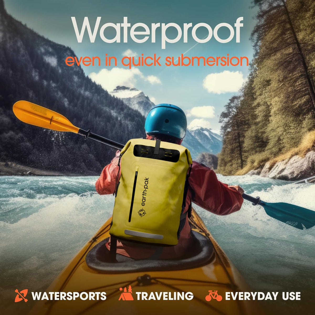 Waterproof Dry Bag Backpack 35L - Kayaking Boating Fishing Rafting Marine | Yellow 35L Dry Bag: 500D PVC, Abrasion Resistant Build, IPX8 Phone Case for River and Lake Trips