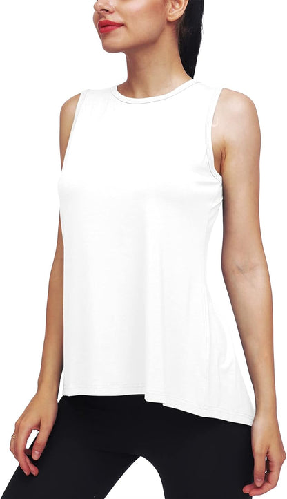 Mippo Workout Tops for Women Yoga Tank Athletic Muscle Shirts Tie Back