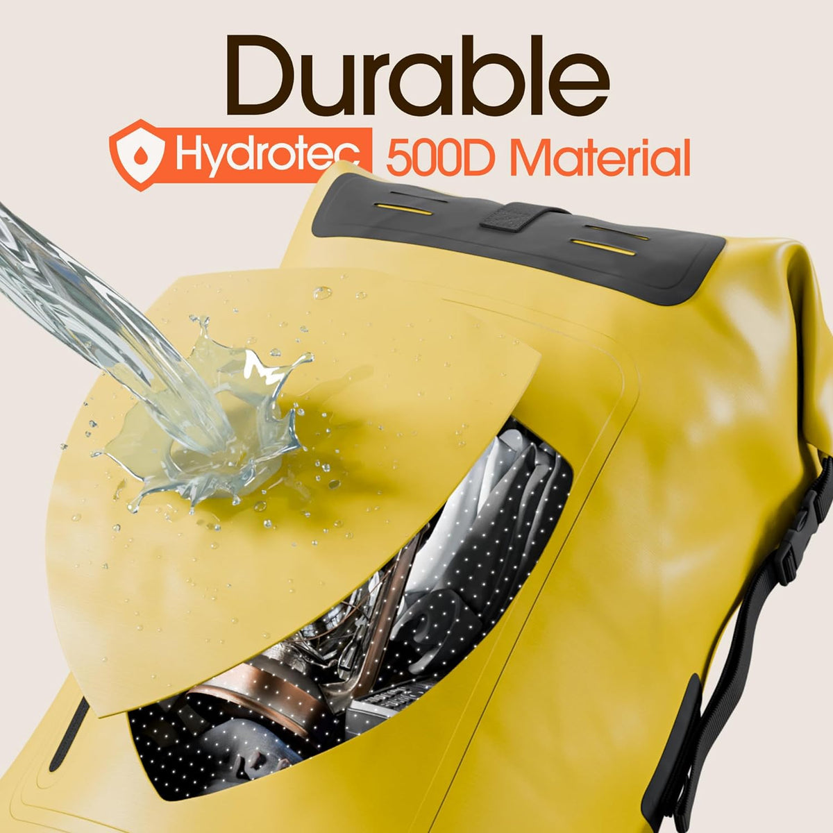 Waterproof Dry Bag Backpack 35L - Kayaking Boating Fishing Rafting Marine | Yellow 35L Dry Bag: 500D PVC, Abrasion Resistant Build, IPX8 Phone Case for River and Lake Trips