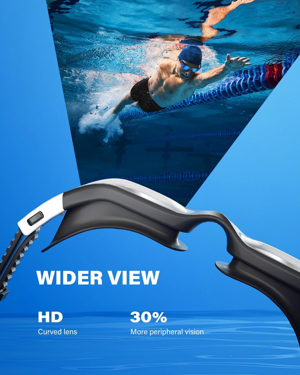 YAKAON Swimming Goggles Adult, Polarized Anti-Fog UV400 No Leak