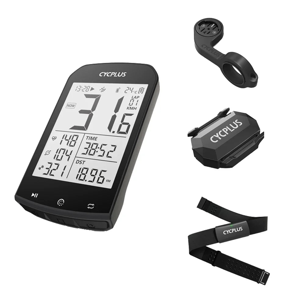 CYCPLUS M1+Z1 Cycling GPS Wireless Bike Computer with BLE 5.0/ANT+ with 2.9" LCD Screen Auto Backlight IPX6 Waterproof