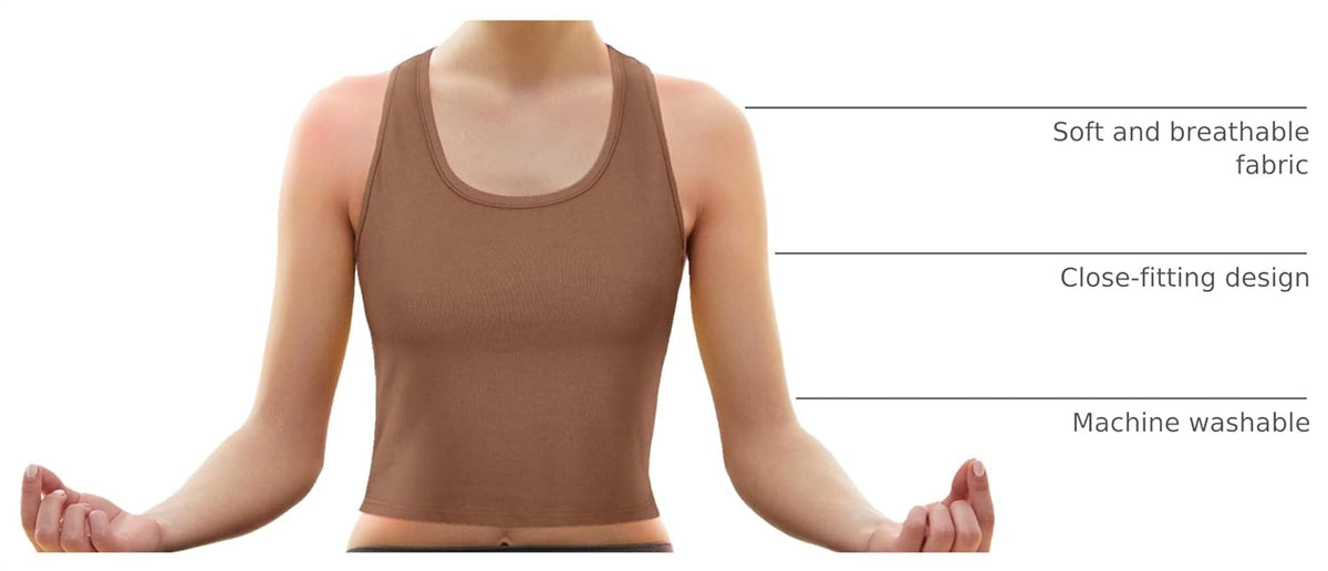 Geyoga 4 Pieces Basic Workout Crop Tank Tops Sleeveless Racerback Sport Tank Top for Women Yoga Running