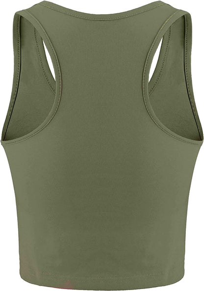 Geyoga 4 Pieces Basic Workout Crop Tank Tops Sleeveless Racerback Sport Tank Top for Women Yoga Running