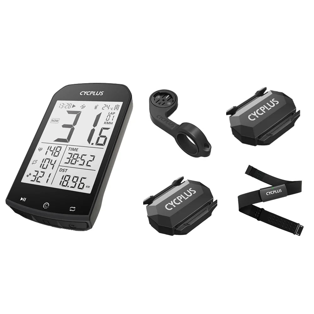 CYCPLUS M1+Z1 Cycling GPS Wireless Bike Computer with BLE 5.0/ANT+ with 2.9" LCD Screen Auto Backlight IPX6 Waterproof
